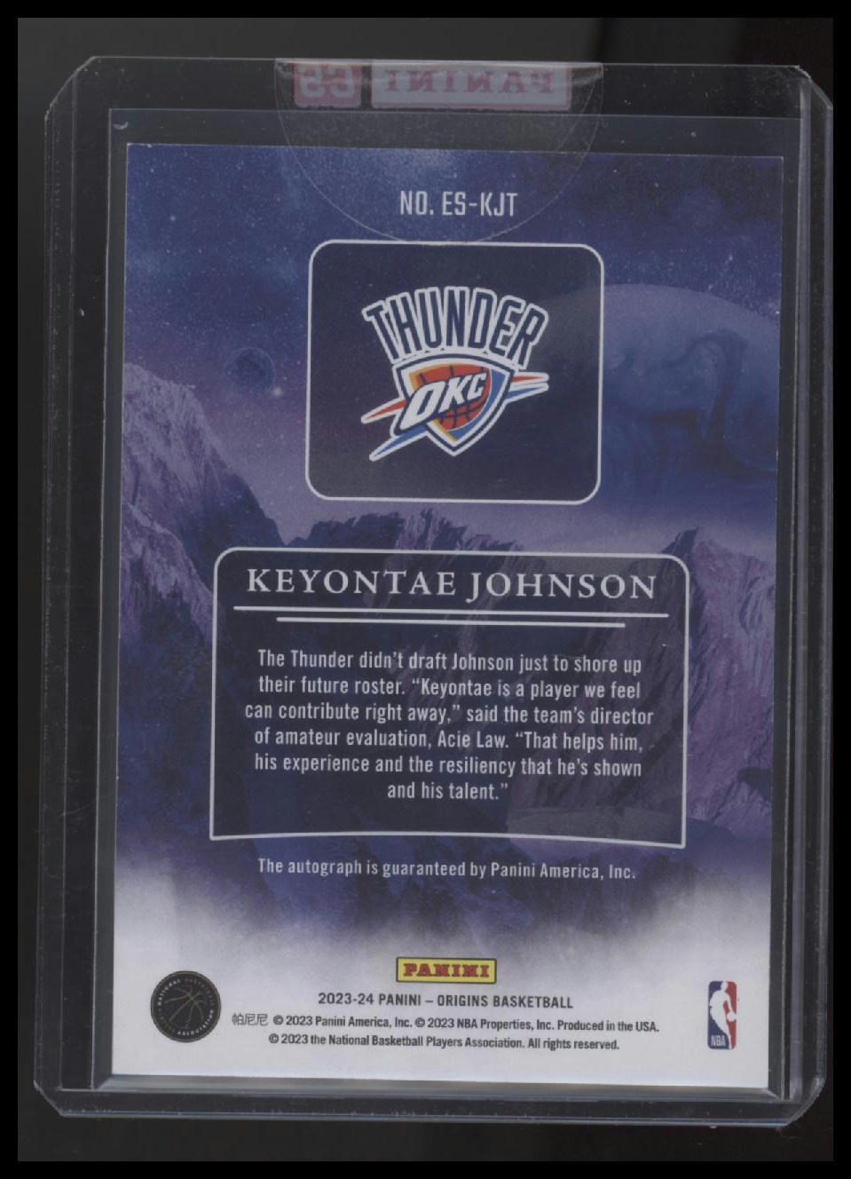 2023-24 Panini Origins #ES- Keyontae Johnson Elevation Signatures #/150