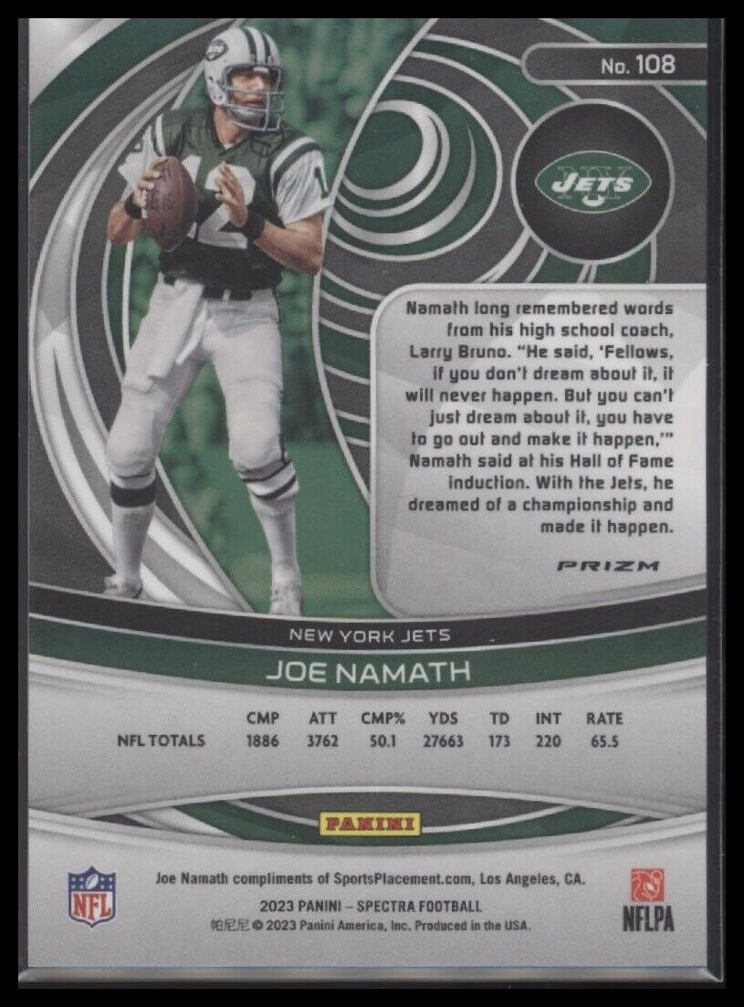 2023 Panini Spectra #108 Joe Namath