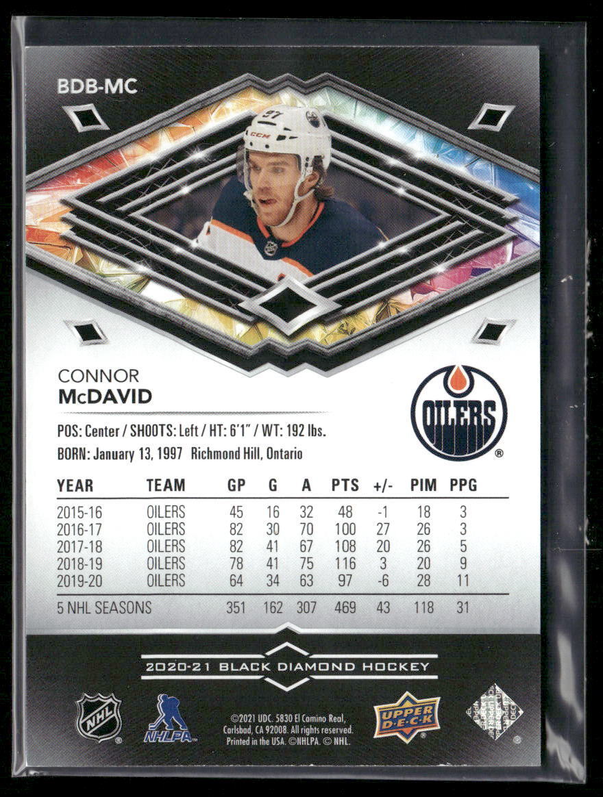 2020-21 Upper Deck Black Diamond #BDB-MC Connor McDavid #/349