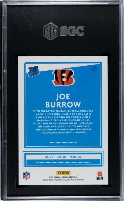 2020 Donruss #301 Joe Burrow SGC 10