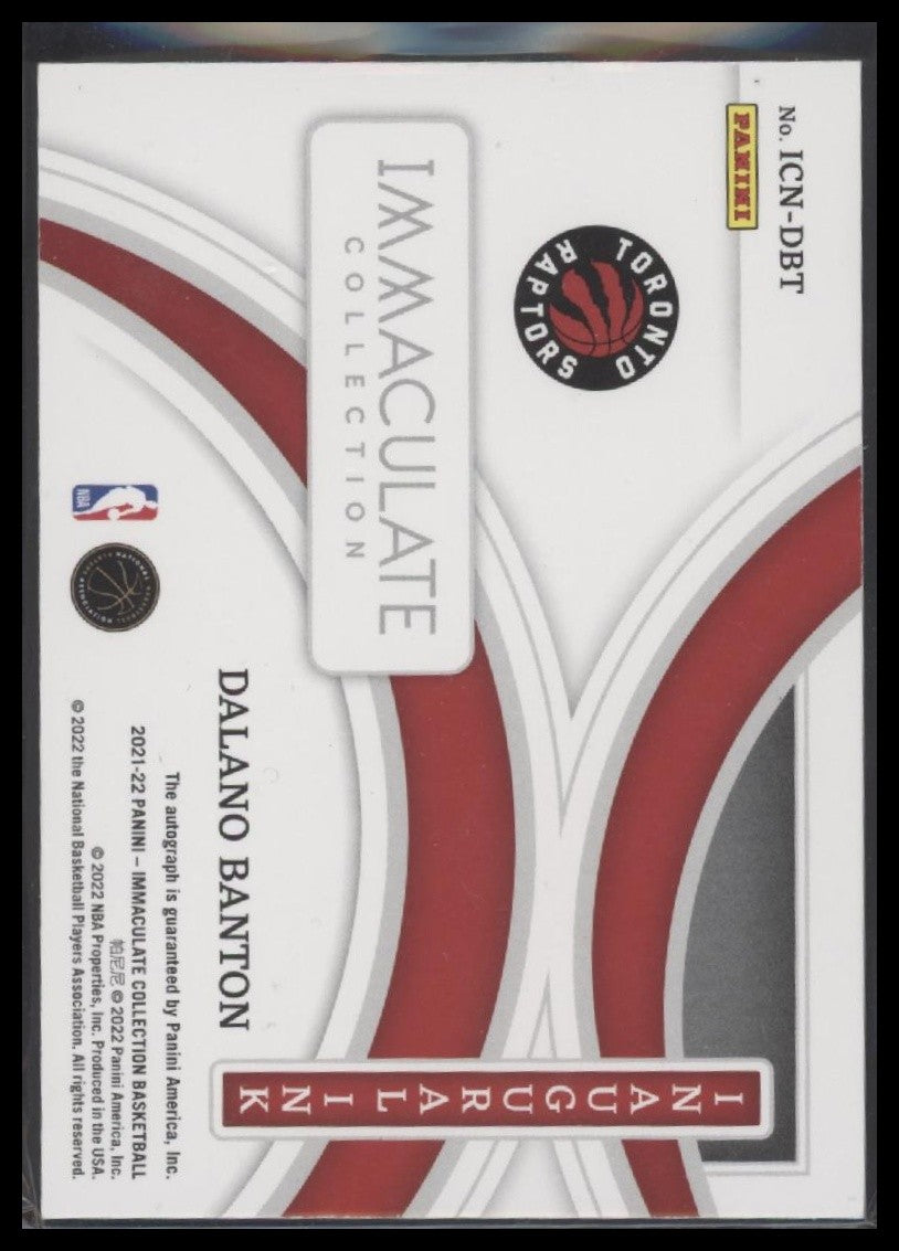 Dalano Banton 2021-22 Panini Immaculate Collection #ICN-DBT Inaugural Ink #/99