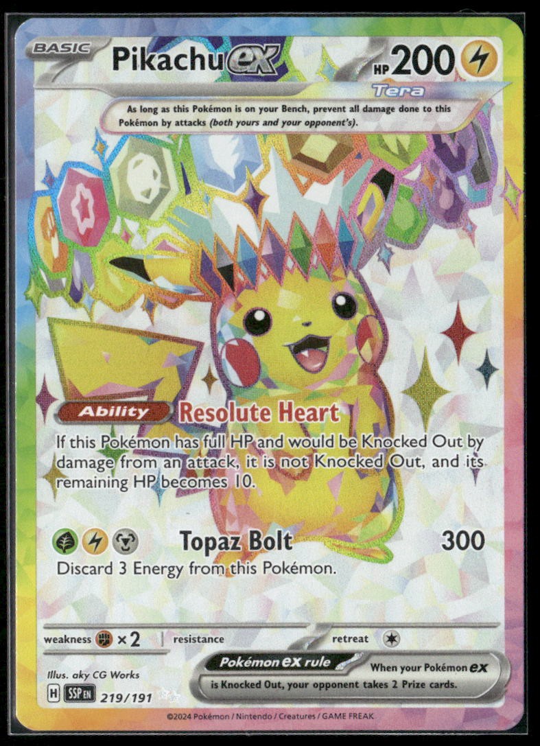 Pikachu ex SV08: Surging Sparks #219/191