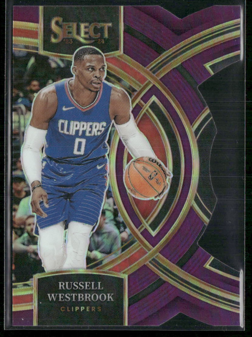 2023-24 Panini Select #146 Russell Westbrook Purple Prizms Die Cut #/99