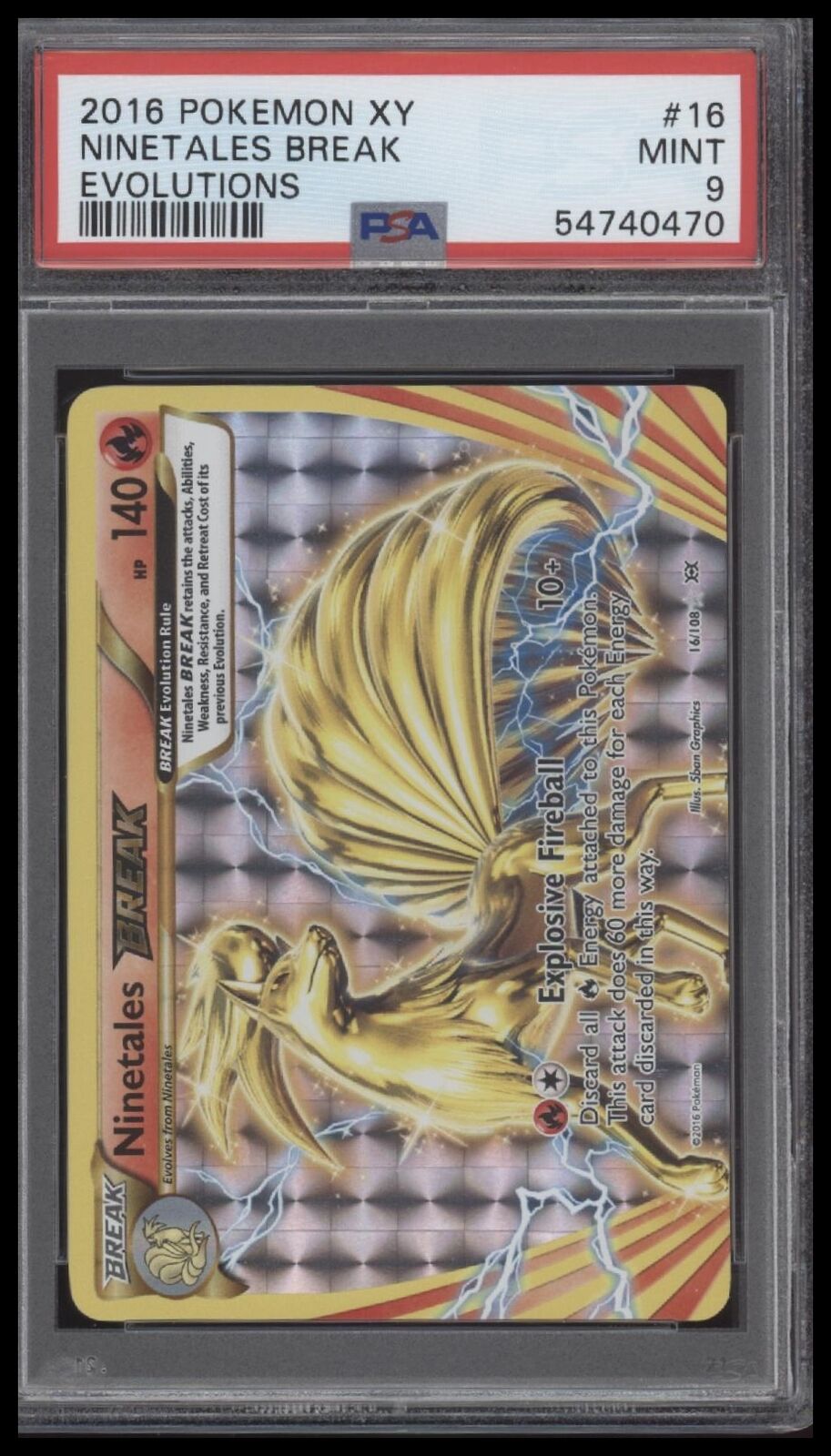 2016 Pokemon Xy Evolutions #16 Ninetales Break Evolutions PSA 9