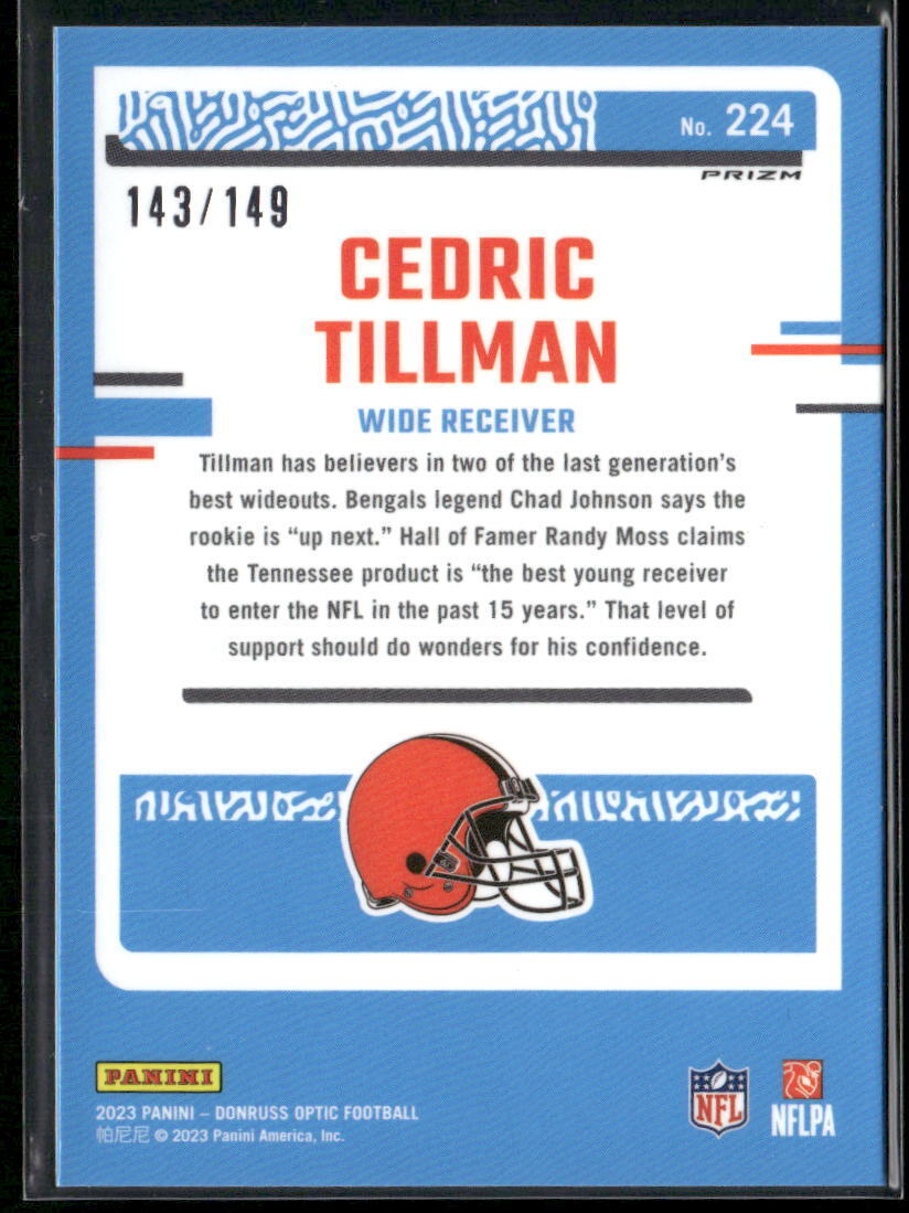 2023 Donruss Optic #224 Cedric Tillman Flex #/149