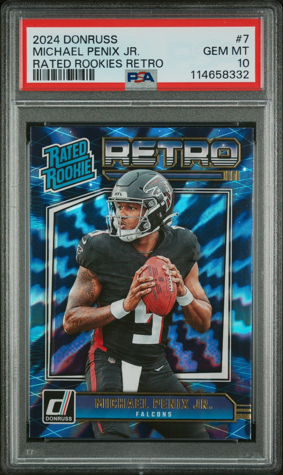 Michael Penix Jr. 2024 Panini Donruss Rated Rookies Retro #7 PSA 10