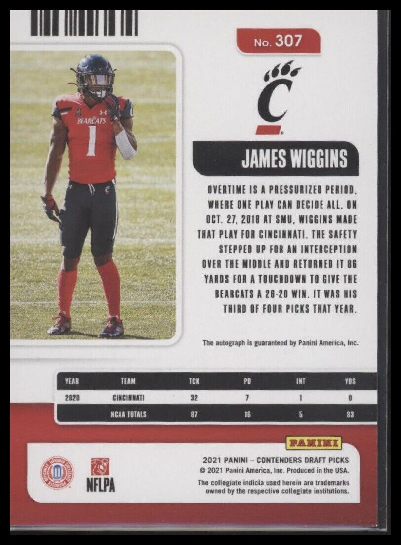 2021 Panini Contenders Draft Picks #307 James Wiggins