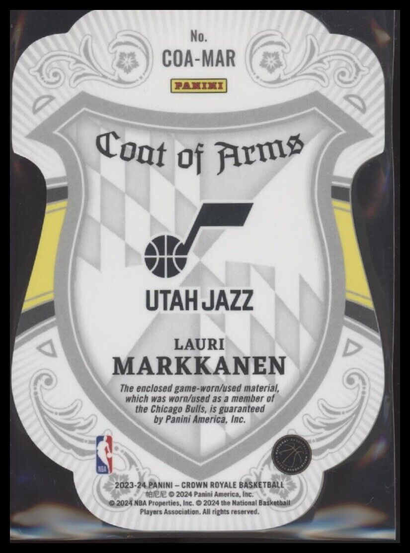 2023-24 Panini Crown Royale #COA-MAR Lauri Markkanen Coat of Arms
