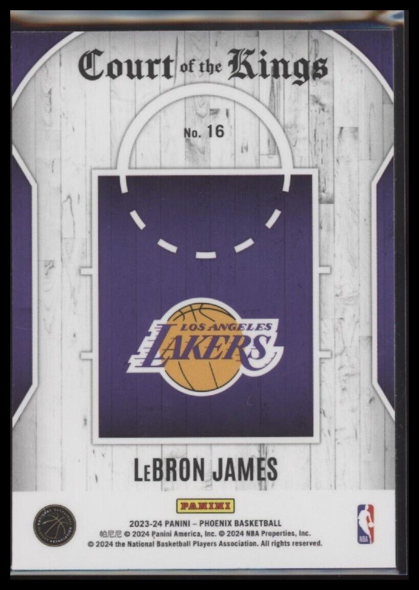2023-24 Panini Phoenix #16 LeBron James Court of the Kings Silver