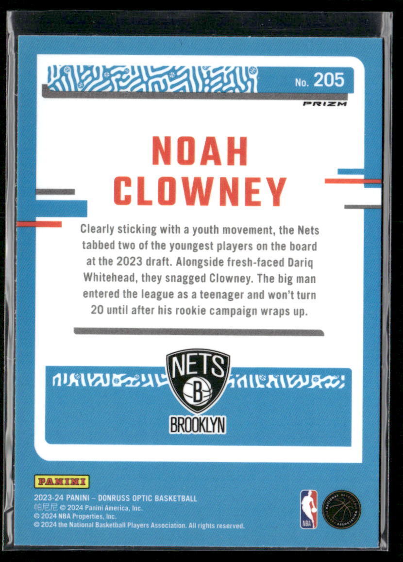 2023-24 Donruss Optic #205 Noah Clowney Choice