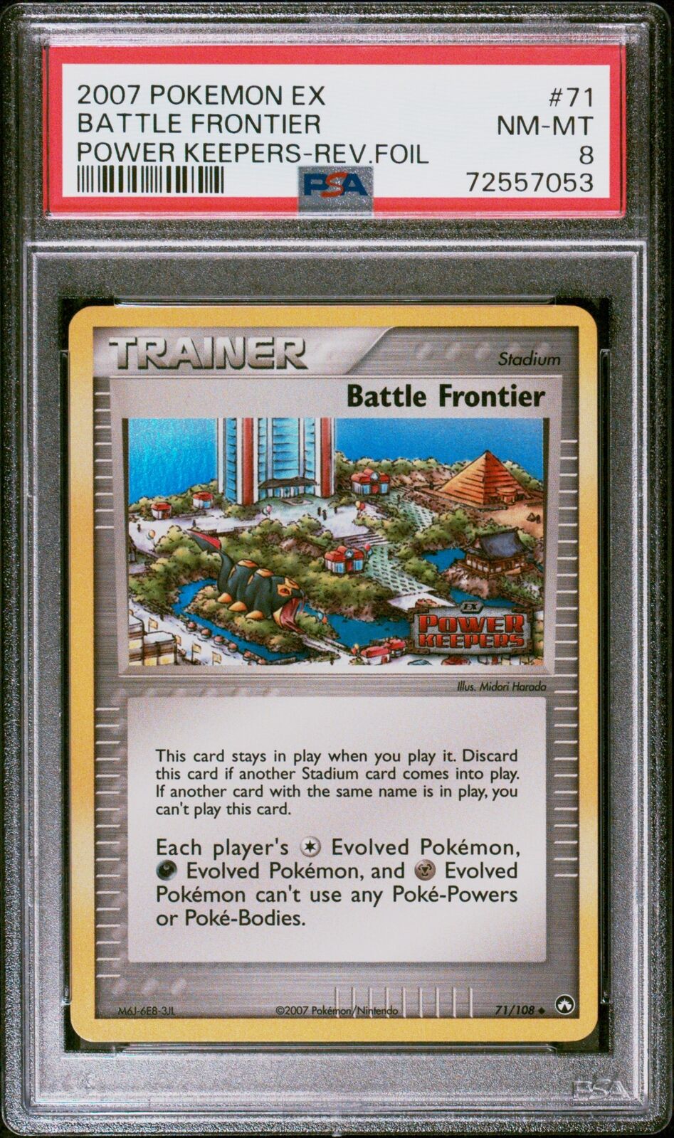 2007 Pokemon Ex Power Keepers #71 Battle Frontier Power Keepers-Rev.Foil PSA 8