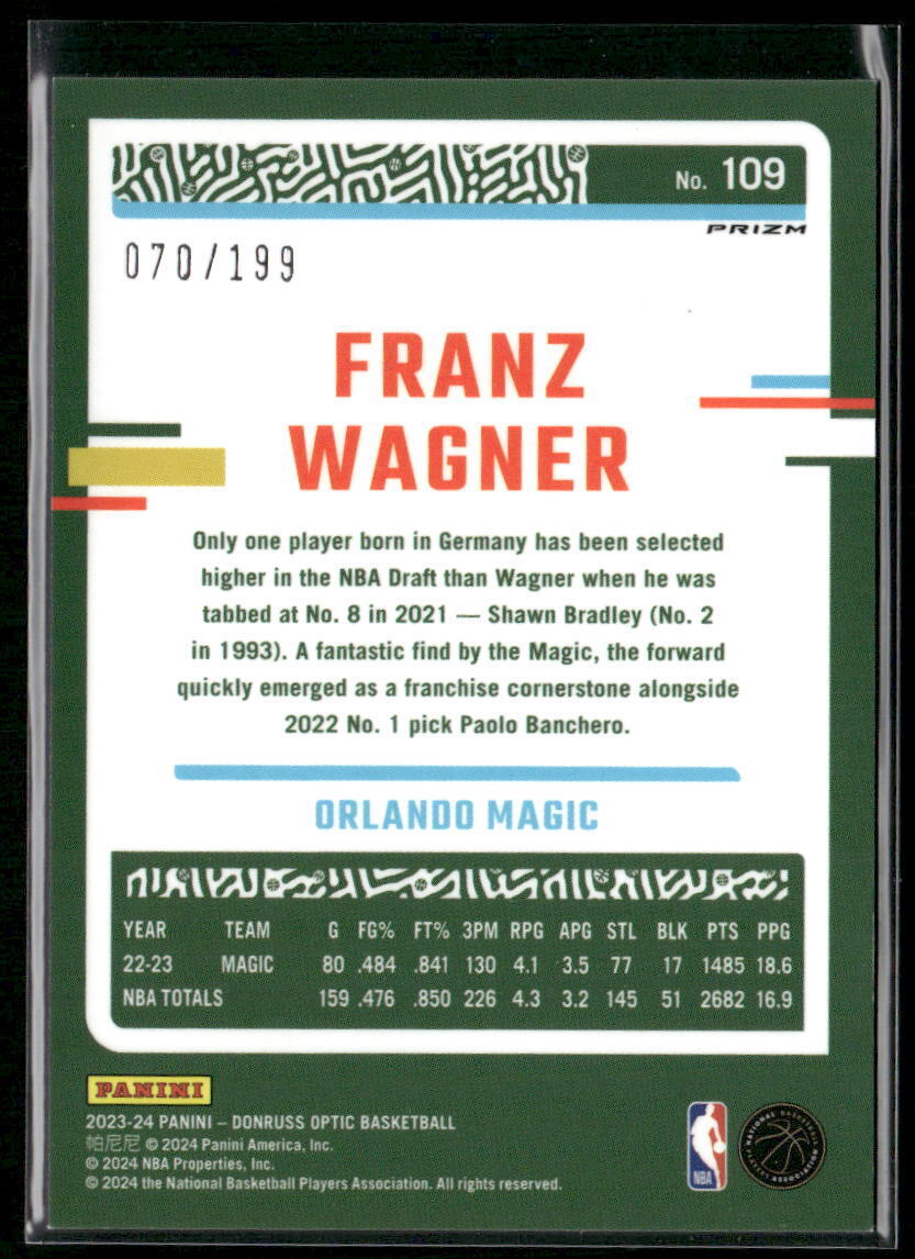 2023-24 Donruss Optic #109 Franz Wagner Orange #/199