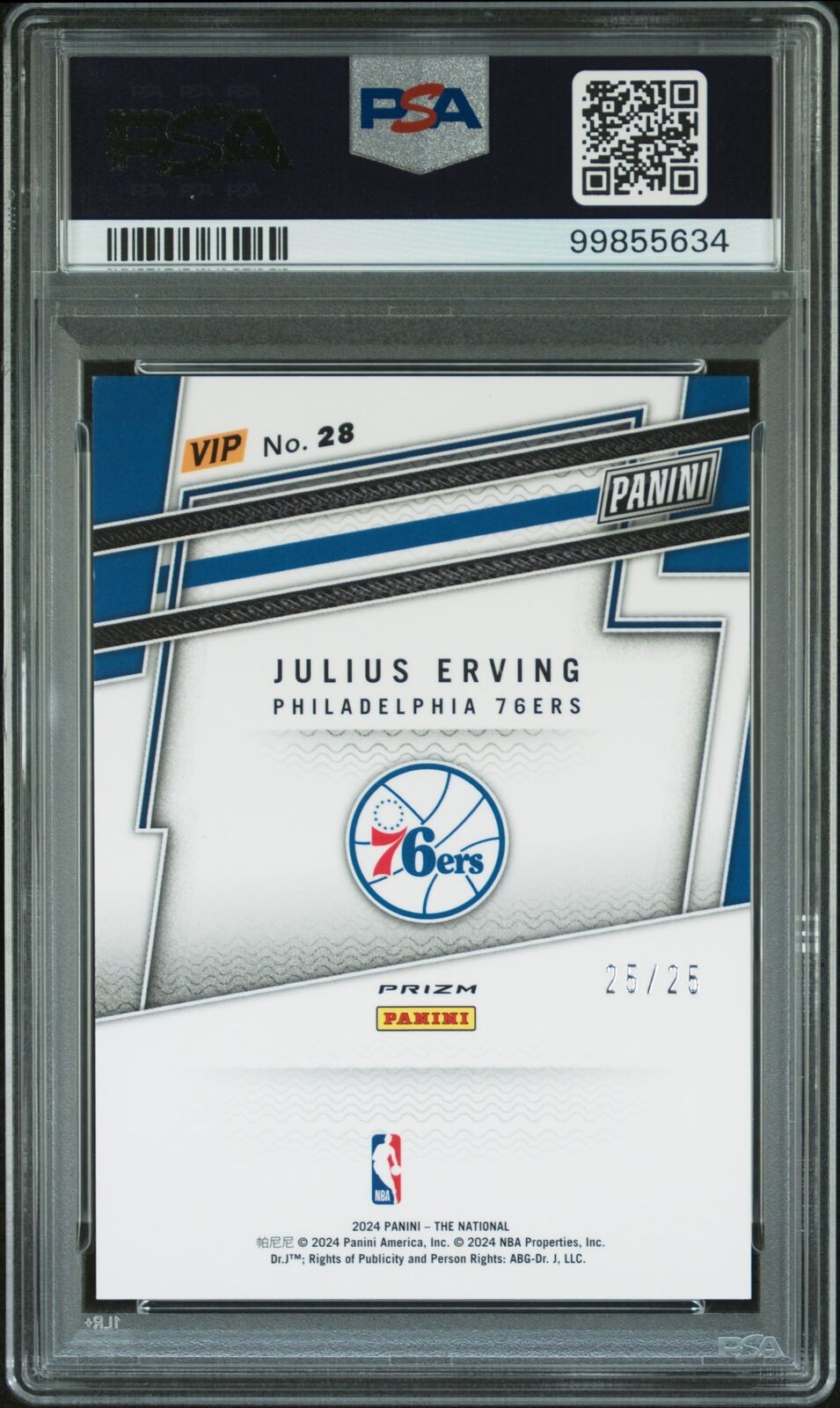 2024 Panini Vip Gold #28 Julius Erving Red White Blue PSA 9