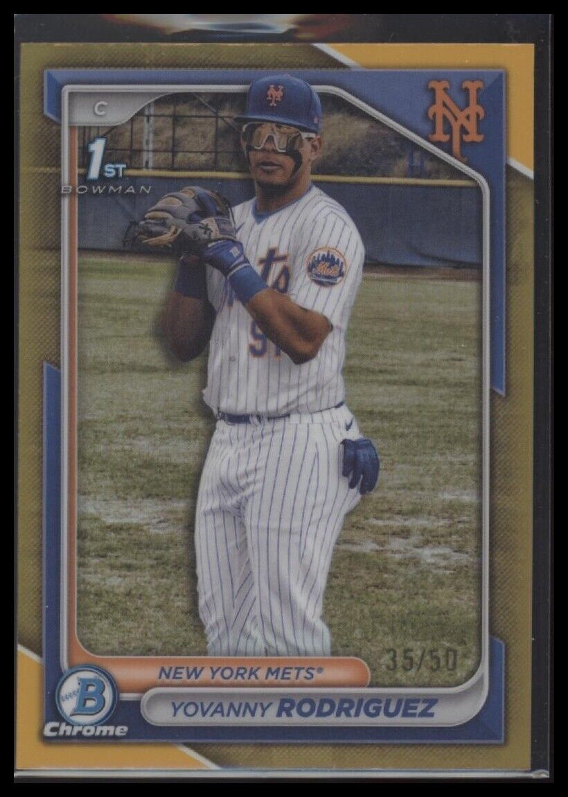 2024 Bowman Chrome Yovanny Rodriguez Chrome Prospects Gold Refractor #/50