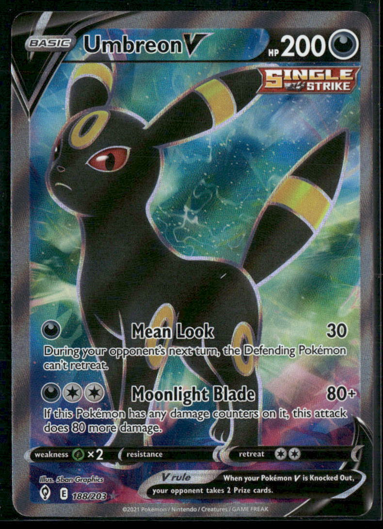 Pokemon SWSH07: Evolving Skies #188/203 Umbreon V (Full Art)