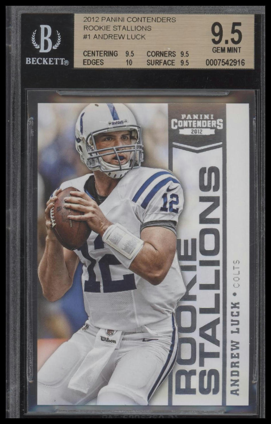 2012 Panini Contenders Rookie Stallions #1 Andrew Luck BGS 9.5
