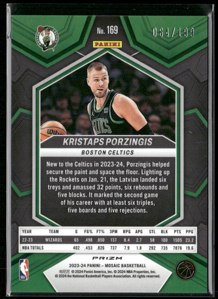 2023-24 Panini Mosaic #169 Kristaps Porzingis Blue #/199