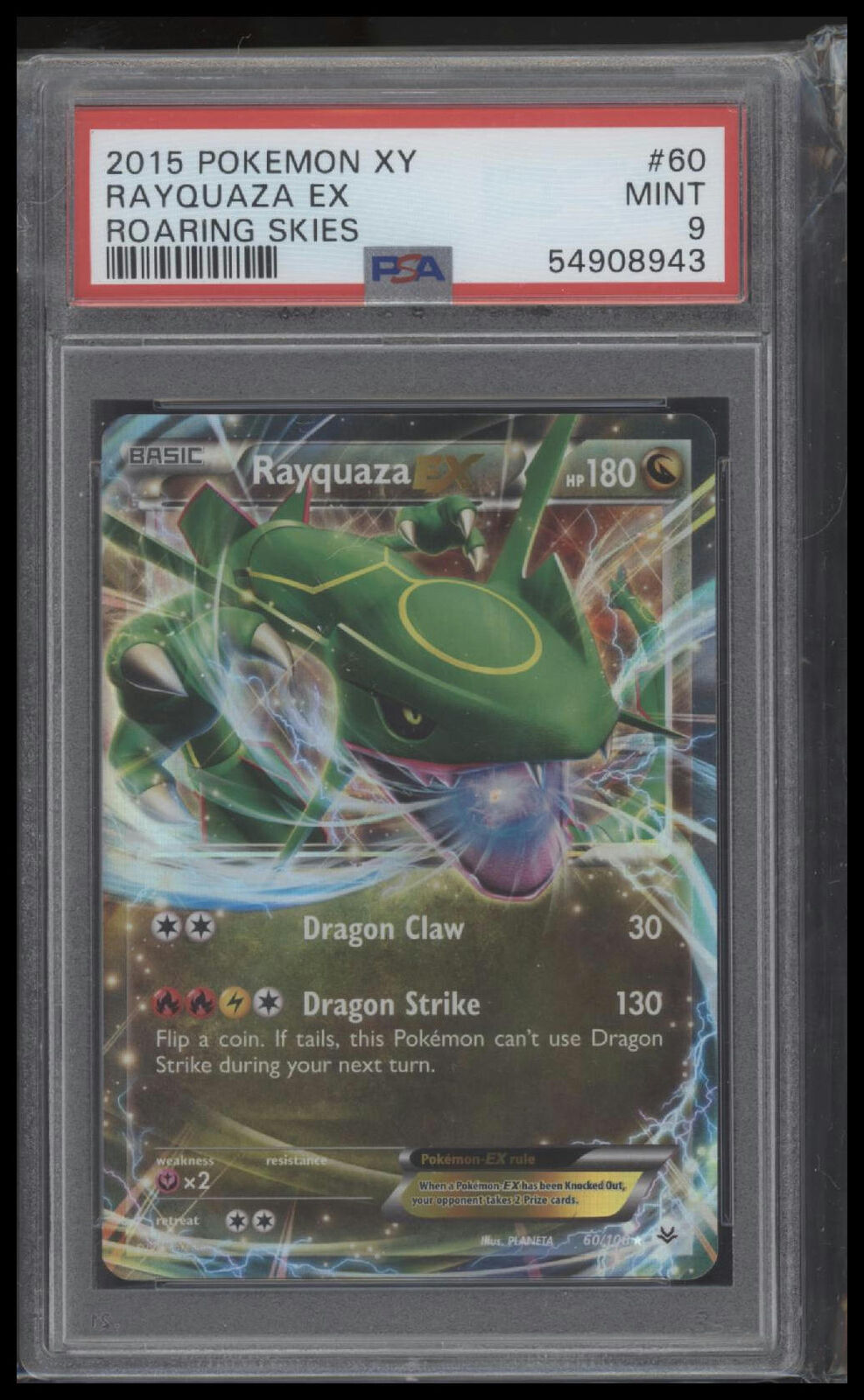 2015 Pokemon Xy Roaring Skies #60 Rayquaza Ex Roaring Skies PSA 9