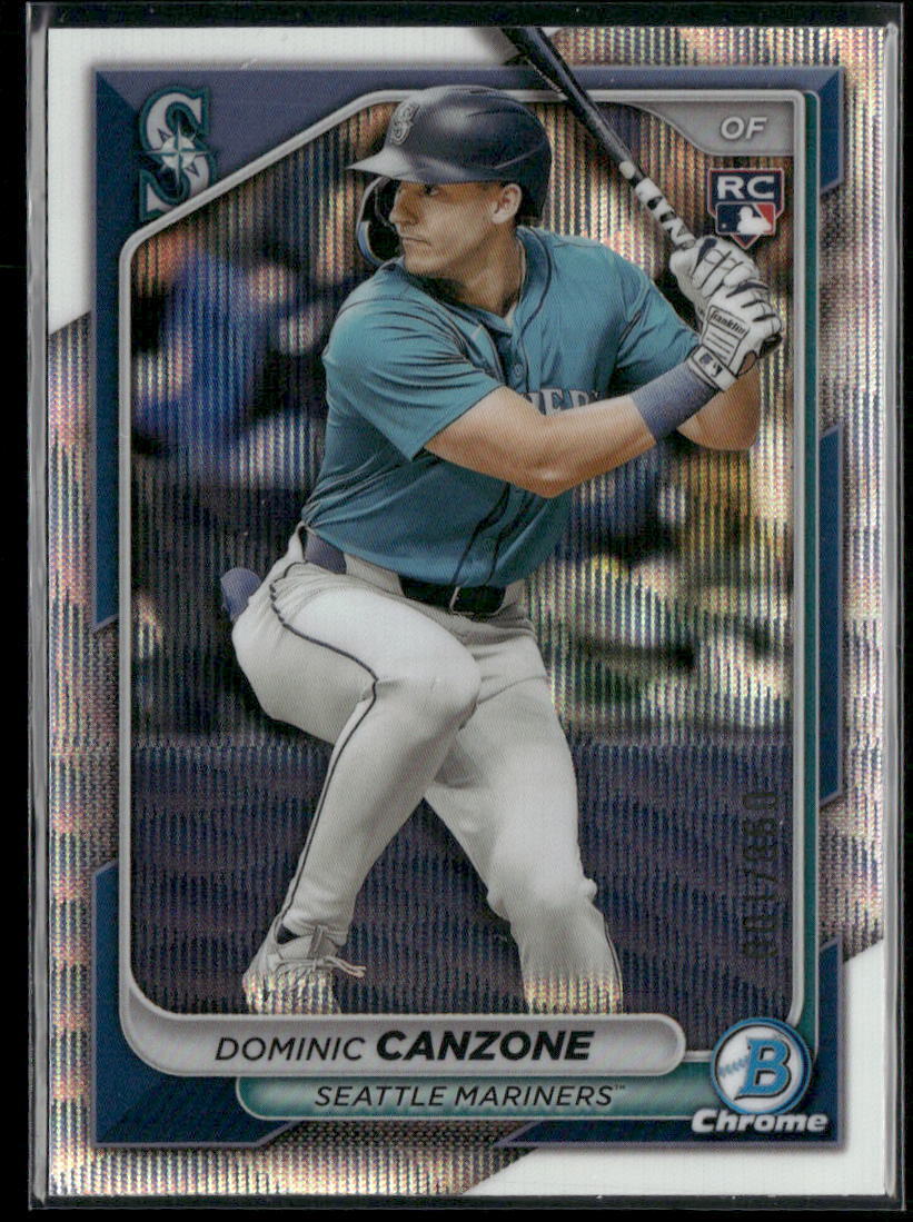 2024 Bowman Chrome #60 Dominic Canzone Wave Refractors #/100