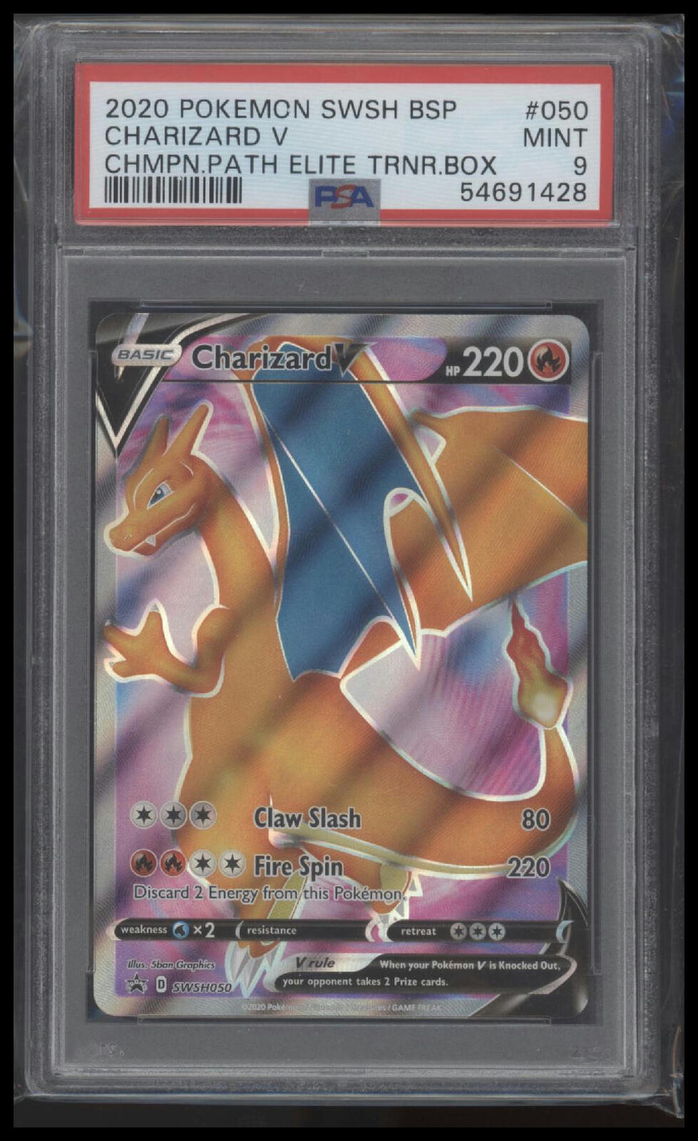 2020 Pokemon Swsh Black Star Promo #050 Charizard V Chmpn.Path PSA 9