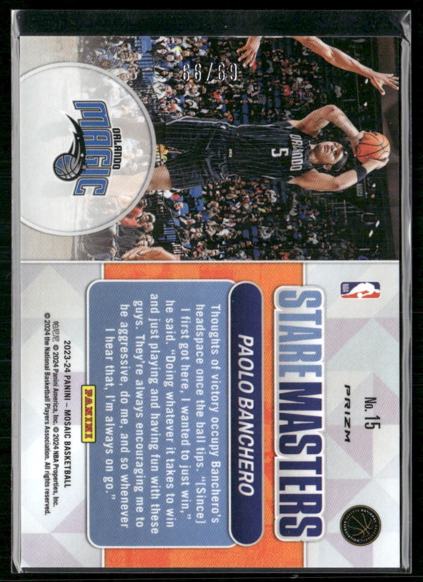 2023-24 Panini Mosaic #15 Paolo Banchero Stare Masters Mosaic