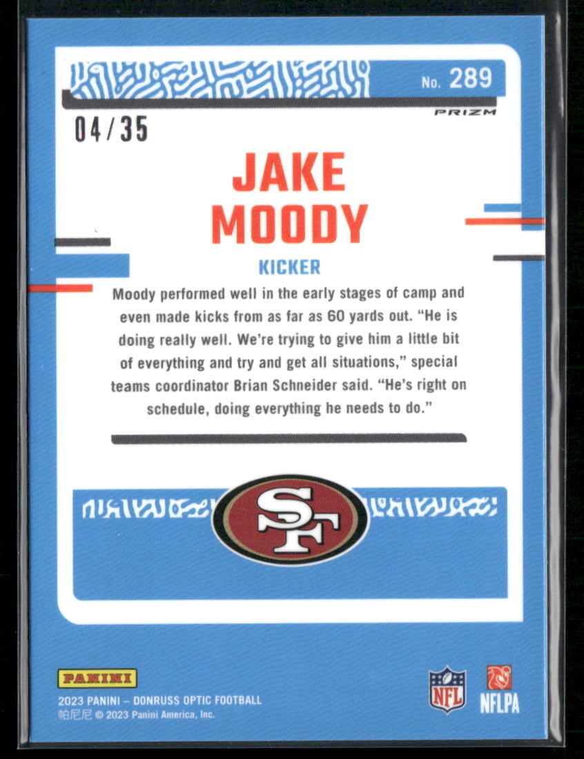 2023 Donruss Optic #289 Jake Moody Bronze Mojo #/35