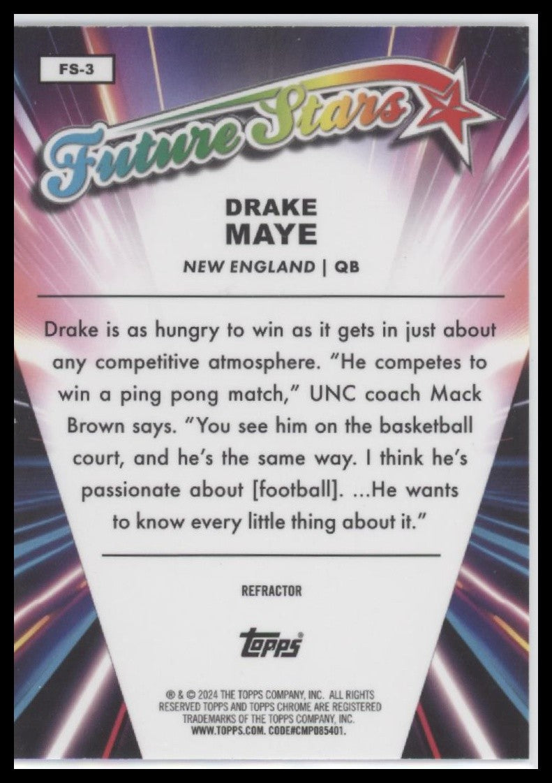 Drake Maye 2024 Topps Chrome #FS-3 Future Stars