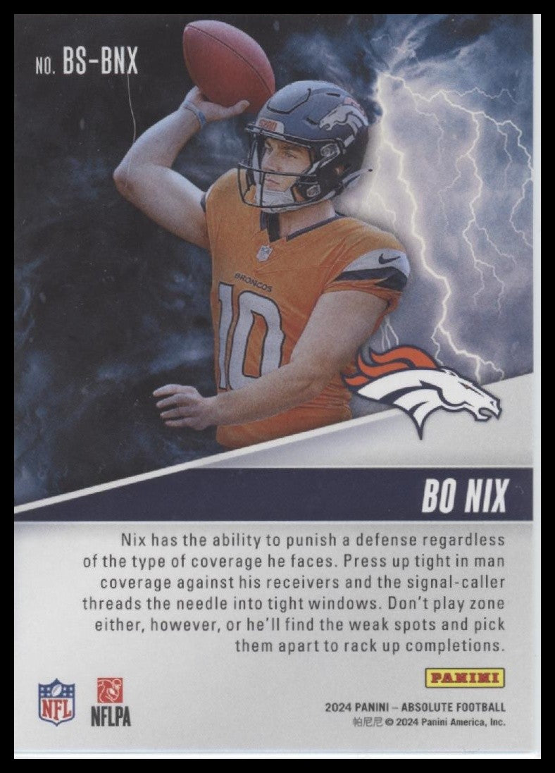 Bo Nix 2024 Panini Absolute #BS-BNX By Storm