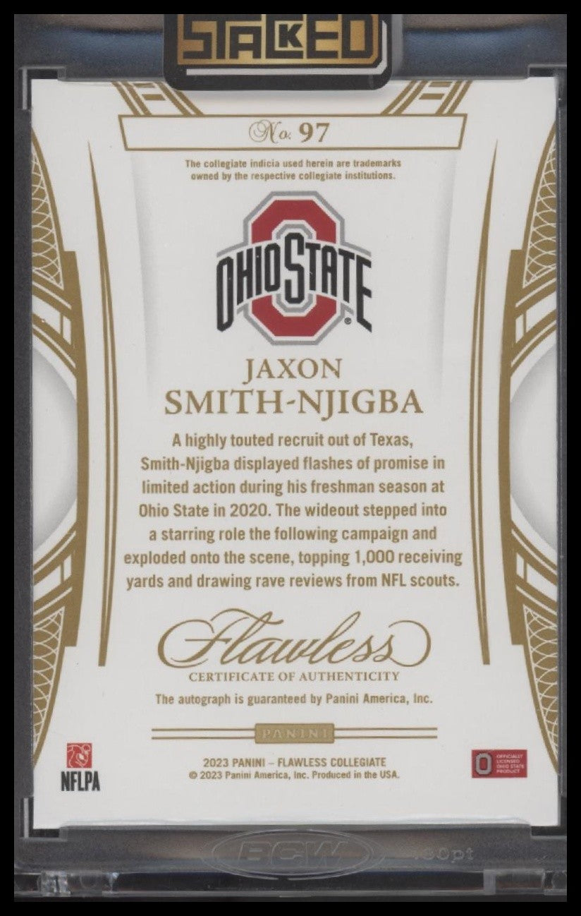 Jaxon Smith-Njigba 2023 Panini Flawless Collegiate #97 #/25