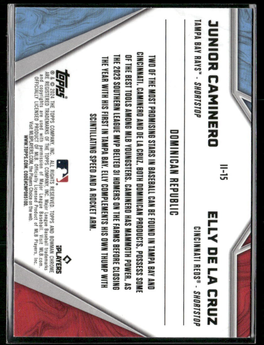 2024 Bowman Chrome #II-15 Elly De La Cruz / Junior Caminero International Impact