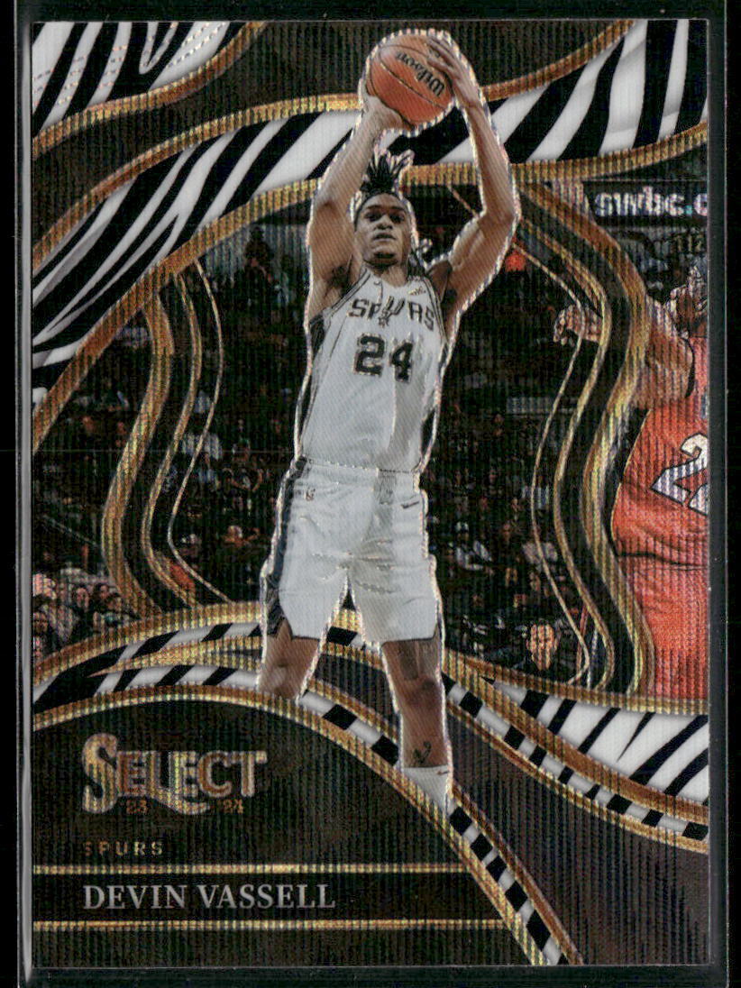 2023-24 Panini Select #248 Devin Vassell Zebra Prizms