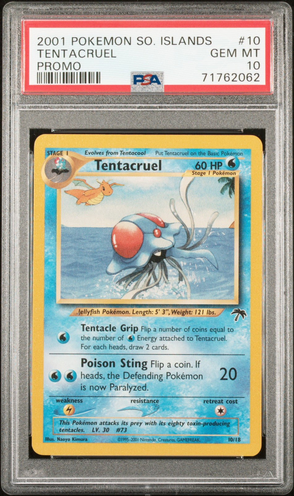 Tentacruel 2001 Pokemon Southern Islands Promo #10 Promo PSA 10