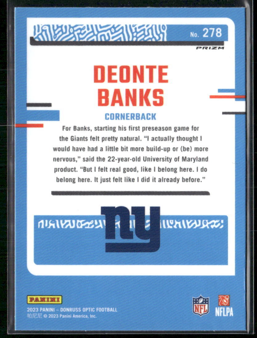 2023 Donruss Optic #278 Deonte Banks Red Mojo
