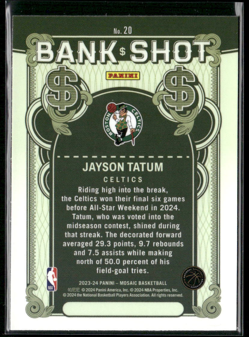 2023-24 Panini Mosaic #20 Jayson Tatum Bank Shot