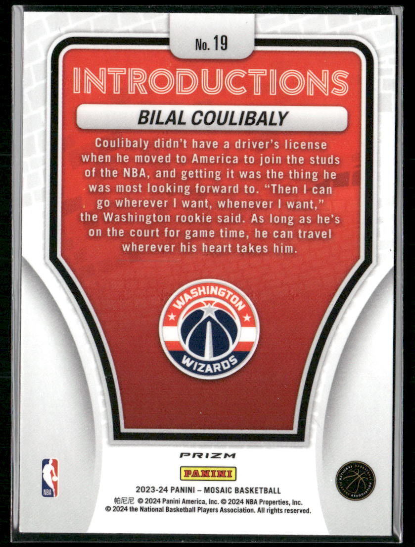 2023-24 Panini Mosaic #19 Bilal Coulibaly Introductions Mosaic