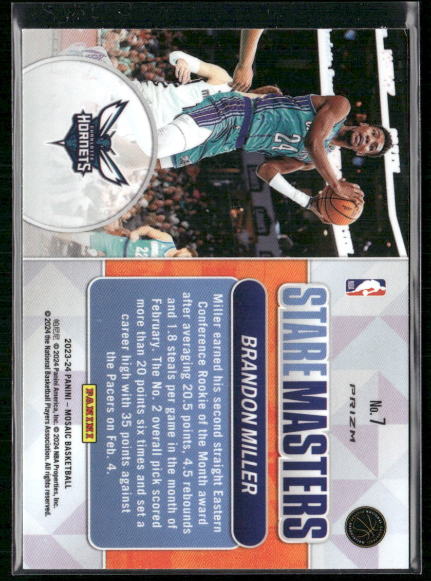 2023-24 Panini Mosaic #7 Brandon Miller Stare Masters Mosaic