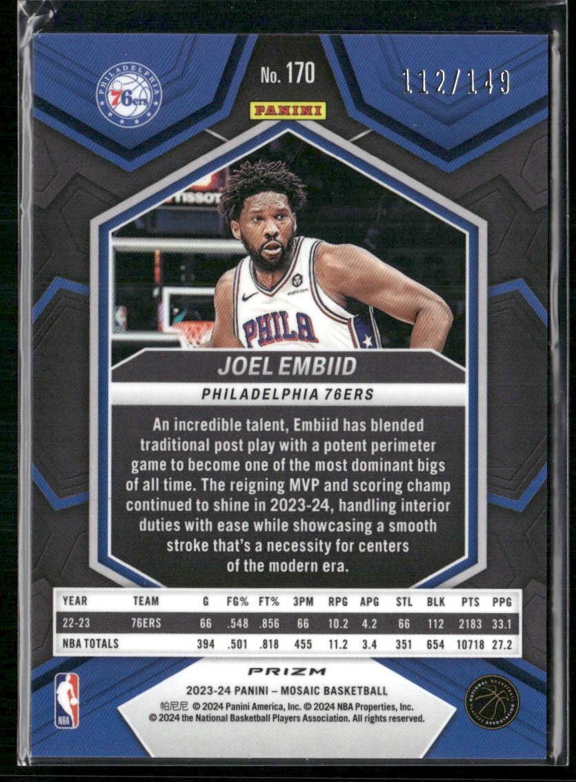 2023-24 Panini Mosaic #170 Joel Embiid Pink #/149