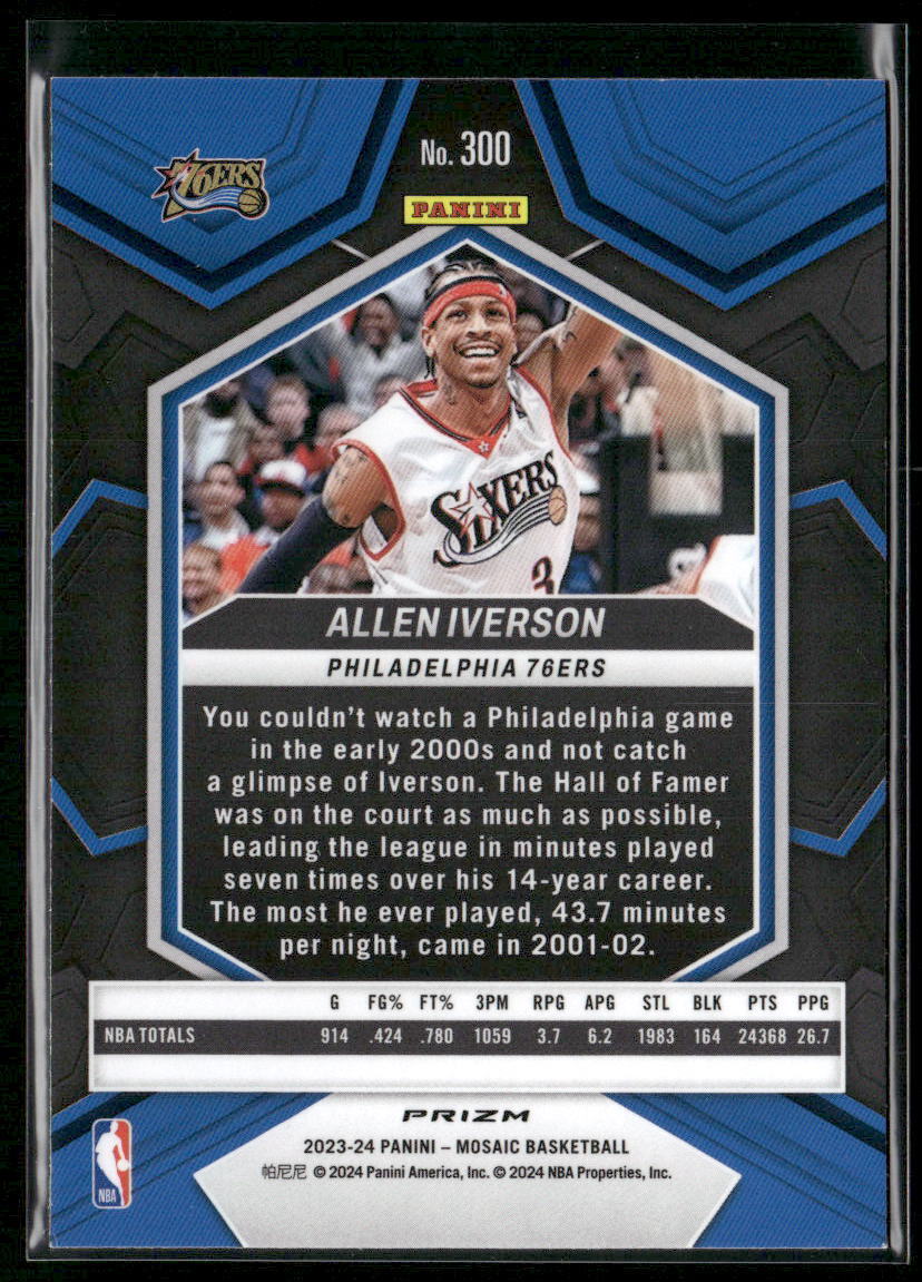 2023-24 Panini Mosaic #300 Allen Iverson Red