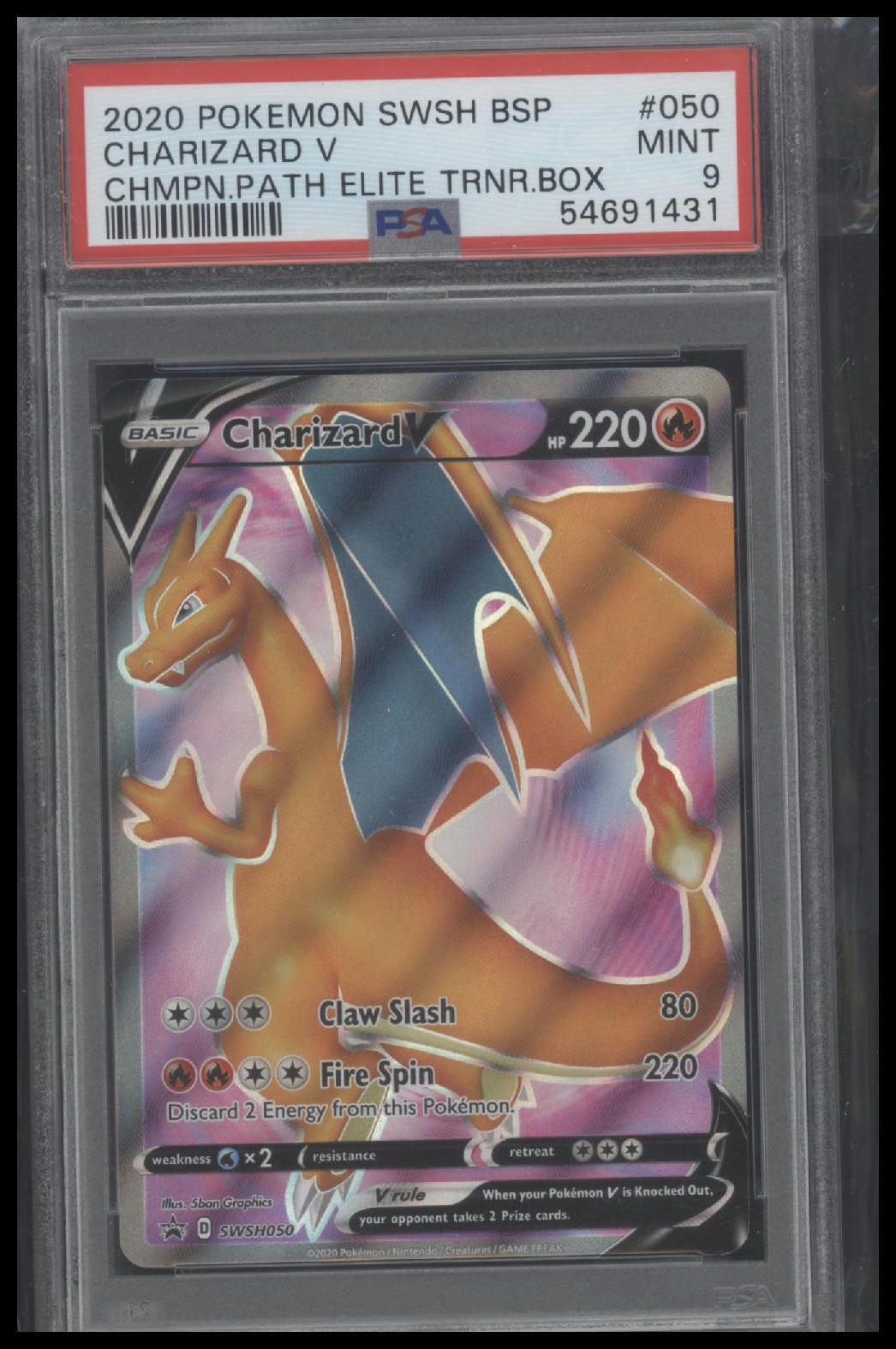 2020 Pokemon Swsh Black Star Promo #050 Charizard V Chmpn.Path PSA 9