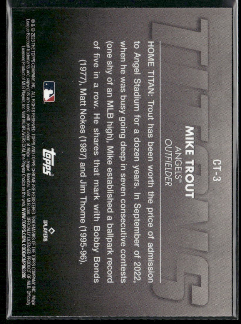 2023 Topps Chrome #CT-3 Mike Trout Titans