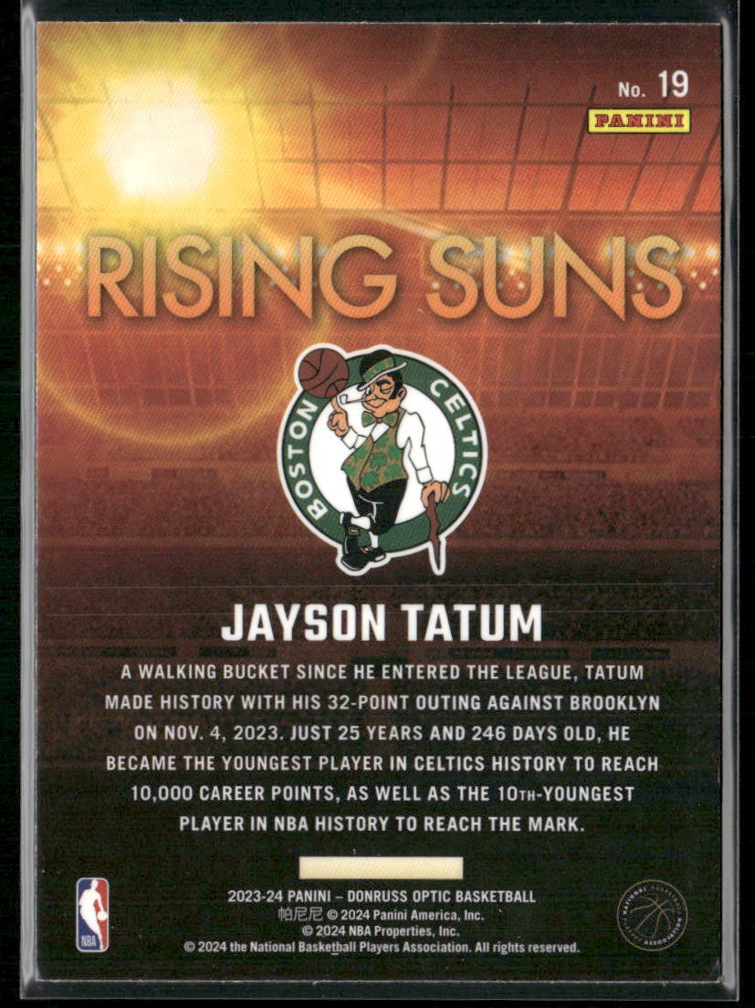 2023-24 Donruss Optic #19 Jayson Tatum Rising Suns