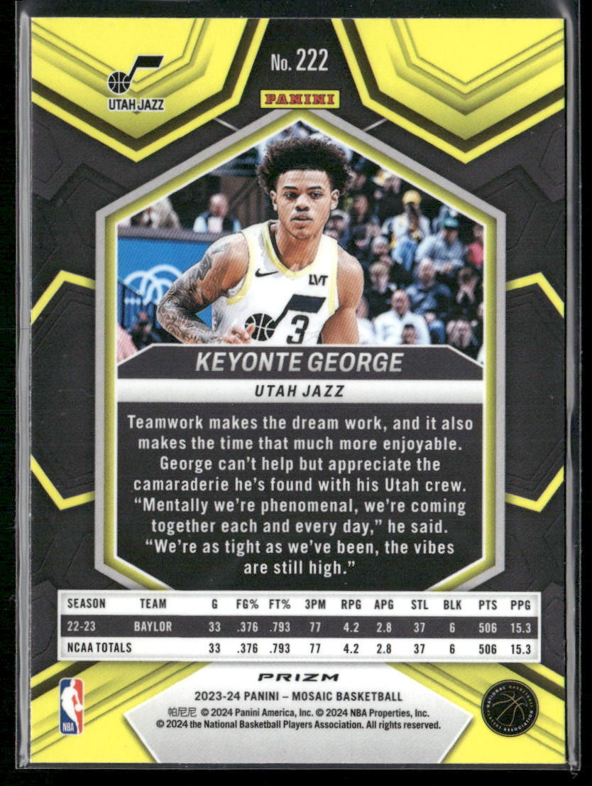2023-24 Panini Mosaic #222 Keyonte George Red