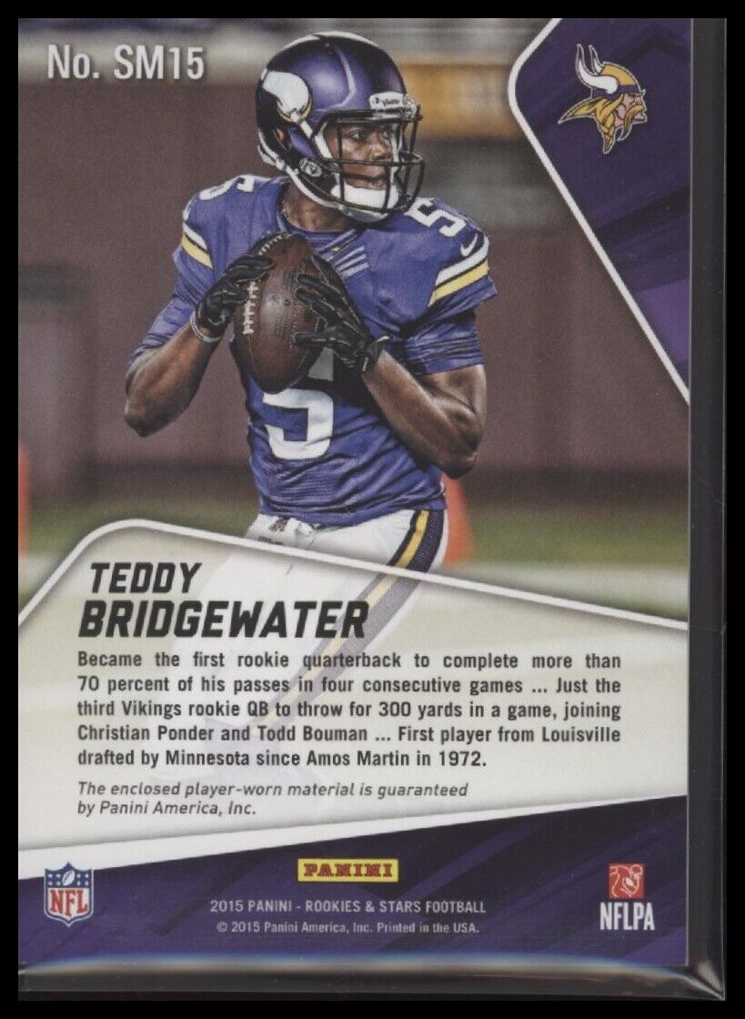 2015 Panini Rookies & Stars Teddy Bridgewater Longevity Star Materials #/50