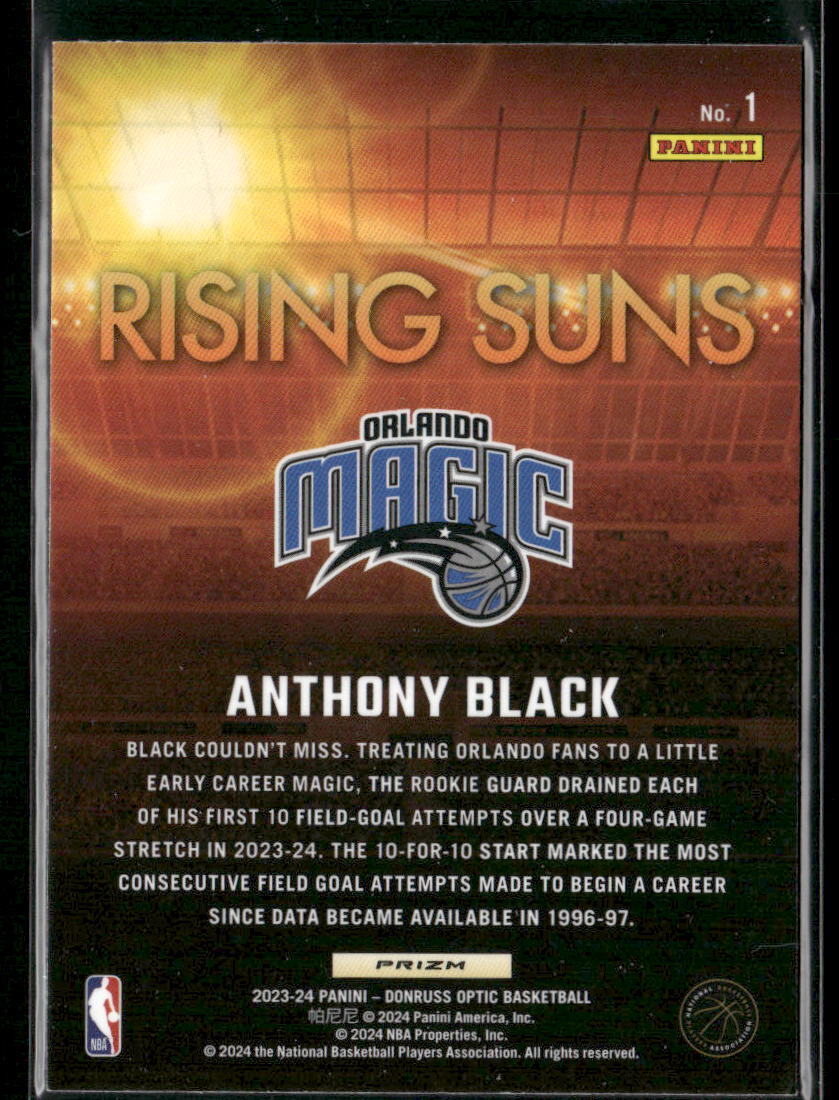 2023-24 Donruss Optic #1 Anthony Black Rising Suns