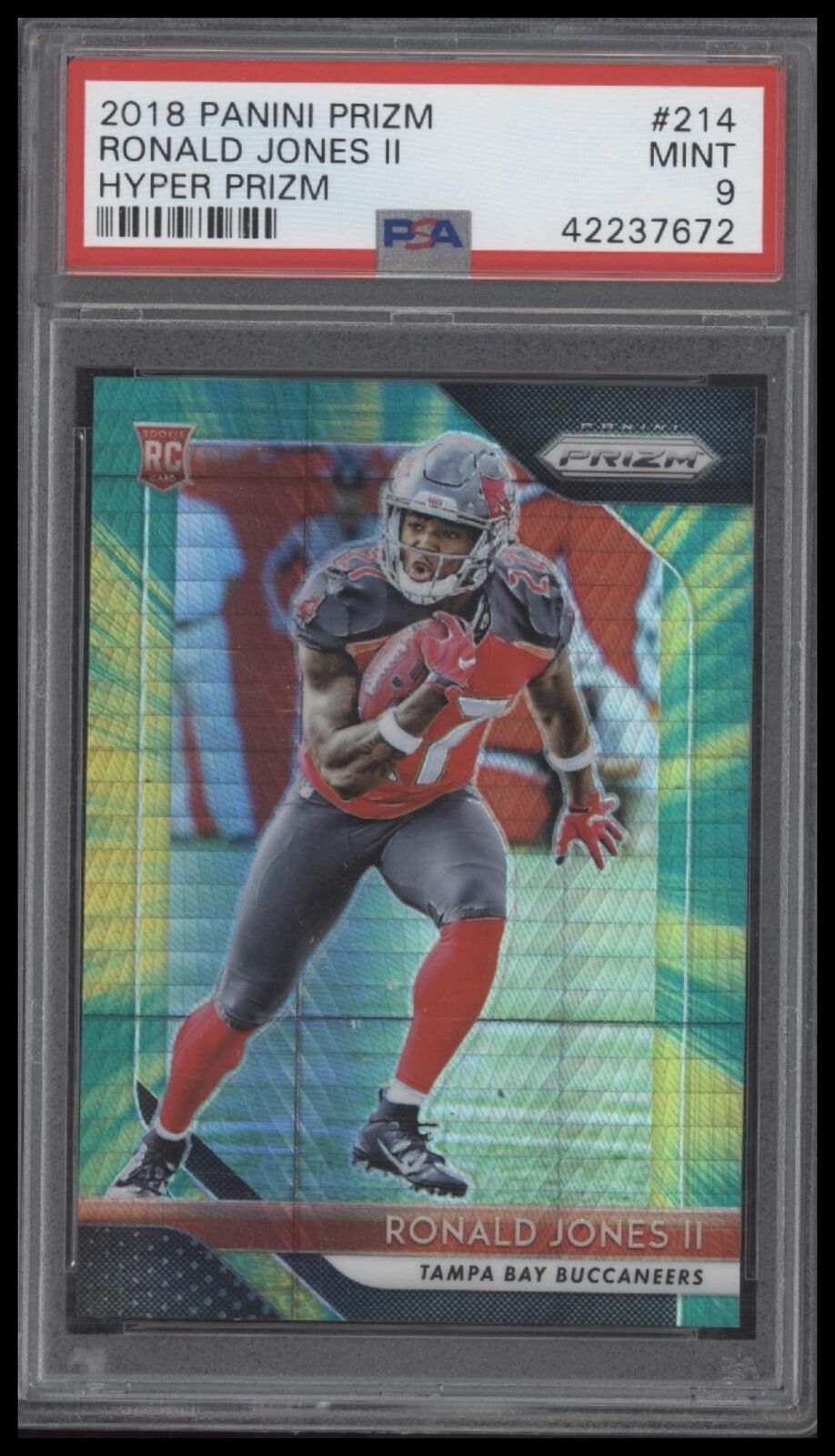 2018 Panini Prizm #214 Ronald Jones Ii Hyper Prizm PSA 9