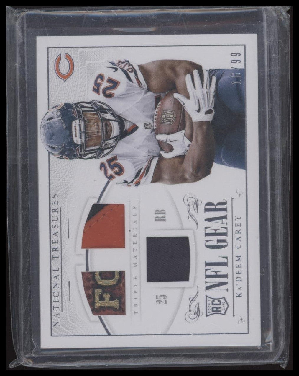 Ka'Deem Carey 2014 National Treasure Rookie NFL Gear Triple Materials #/99