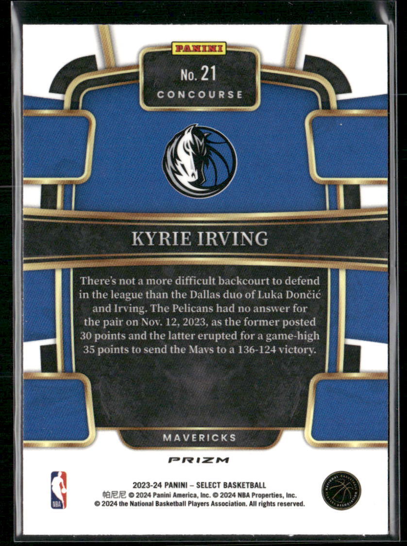 2023-24 Panini Select #21 Kyrie Irving Tri-Color Prizms