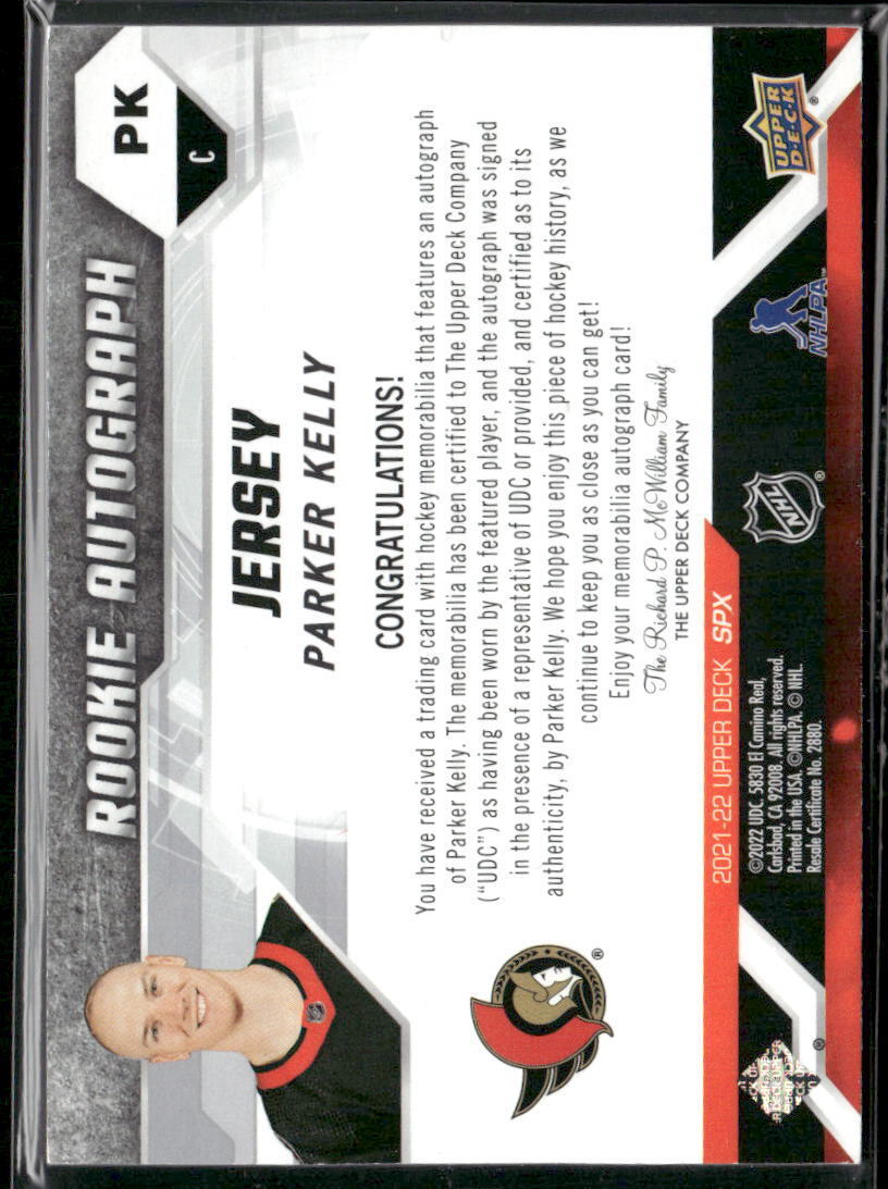 2021-22 SPx #PK Parker Kelly Rookie Auto Jersey