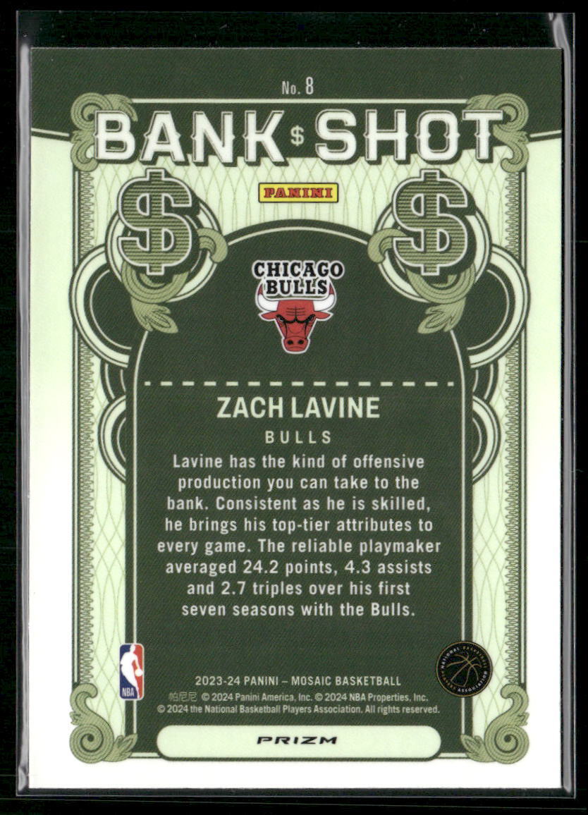 2023-24 Panini Mosaic #8 Zach LaVine Bank Shot Mosaic Prizm