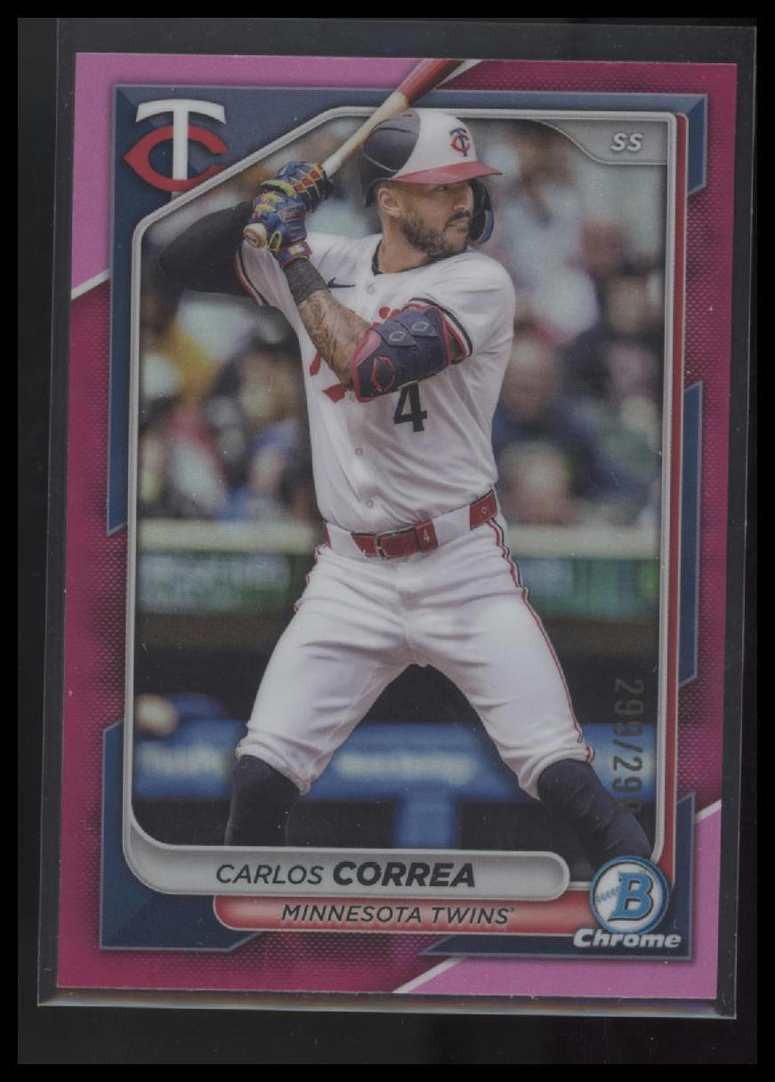 2024 Bowman Chrome #53 Carlos Correa Fuchsia Refractors #/299